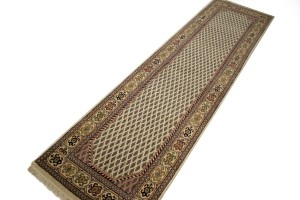 Cream Floral 2'4X9 Indo-Botemir Oriental Runner Rug
