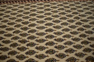 Cream Floral 2'4X9 Indo-Botemir Oriental Runner Rug