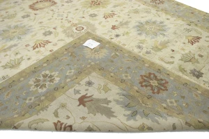Beige & Light Blue Floral 12X15 Osh Chobi Peshawar Oriental Rug