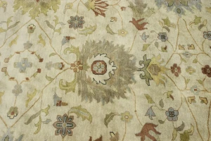 Beige & Light Blue Floral 12X15 Osh Chobi Peshawar Oriental Rug
