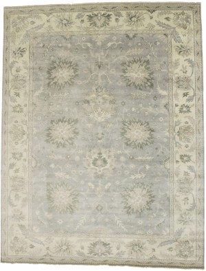 Brownish Grey Floral Peshawar 9X12 Oriental Rug