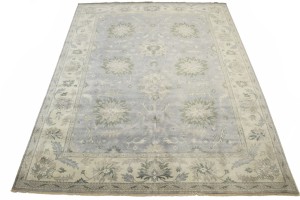 Brownish Grey Floral Peshawar 9X12 Oriental Rug