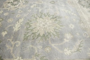 Brownish Grey Floral Peshawar 9X12 Oriental Rug