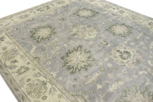 Brownish Grey Floral Peshawar 9X12 Oriental Rug