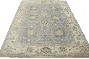Brownish Grey Floral Peshawar 9X12 Oriental Rug