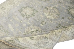 Brownish Grey Floral Peshawar 9X12 Oriental Rug