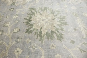 Brownish Grey Floral Peshawar 9X12 Oriental Rug