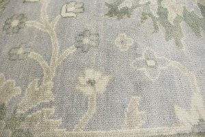 Brownish Grey Floral Peshawar 9X12 Oriental Rug