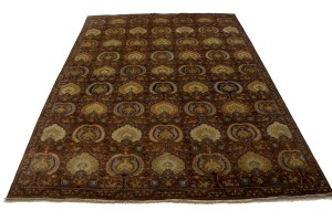 Cinnamon Brown Floral 10X14 Osh Chobi Peshawar Oriental Rug