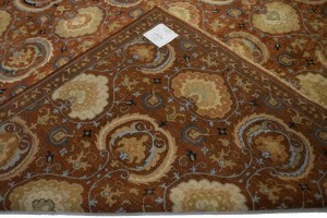 Cinnamon Brown Floral 10X14 Osh Chobi Peshawar Oriental Rug