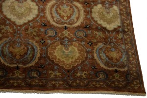 Cinnamon Brown Floral 10X14 Osh Chobi Peshawar Oriental Rug