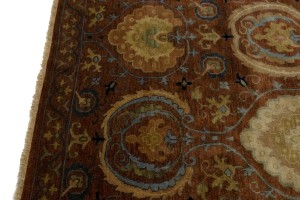 Cinnamon Brown Floral 10X14 Osh Chobi Peshawar Oriental Rug