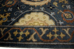 Dark Slate Floral 9X12 Osh Chobi Peshawar Oriental Rug