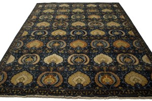 Dark Slate Floral 9X12 Osh Chobi Peshawar Oriental Rug