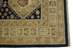 Navy Blue Geometric 8X10 Kazak Karajeh Oriental Rug