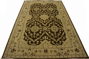 Brown Floral 5'5X8'7 Transitional Oriental Rug