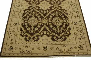 Brown Floral 5'5X8'7 Transitional Oriental Rug