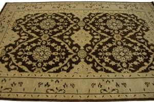 Brown Floral 5'7X8'9 Transitional Oriental Rug