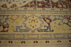 Muted Cream Beige Floral 8X10 Heriz Serapi Oriental Rug