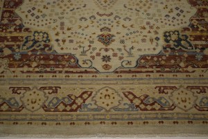 Muted Cream Beige Floral 8X10 Heriz Serapi Oriental Rug