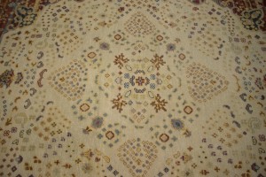 Muted Cream Beige Floral 8X10 Heriz Serapi Oriental Rug