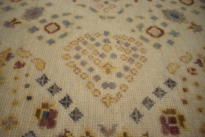 Muted Cream Beige Floral 8X10 Heriz Serapi Oriental Rug
