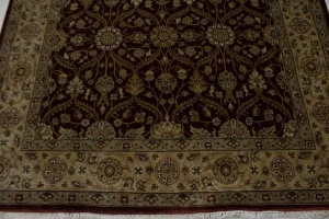 Wine Red Floral 6X9 Indo-Tabriz Oriental Rug