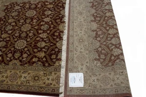Wine Red Floral 6X9 Indo-Tabriz Oriental Rug