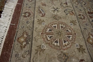 Wine Red Floral 6X9 Indo-Tabriz Oriental Rug