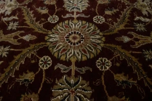 Wine Red Floral 6X9 Indo-Tabriz Oriental Rug