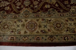 Wine Red Floral 6X9 Indo-Tabriz Oriental Rug