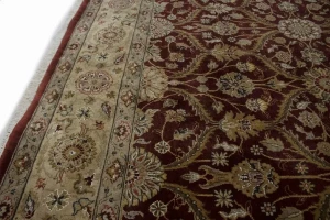 Wine Red Floral 6X9 Indo-Tabriz Oriental Rug