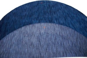 Solid Navy Blue 8X8 Oriental Modern Round Rug