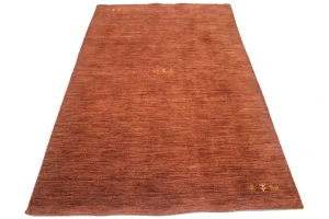 Solid Rusty Red 4X6 Oriental Modern Rug