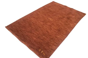 Solid Rusty Red 4X6 Oriental Modern Rug