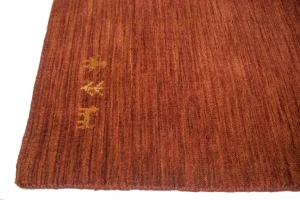 Solid Rusty Red 4X6 Oriental Modern Rug
