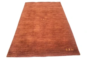 Solid Rusty Red 4X6 Oriental Modern Rug