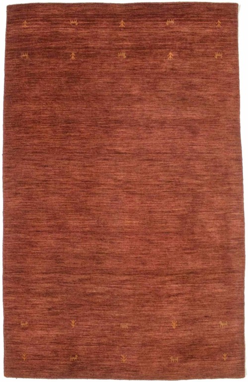 Solid Rusty Red 4X6 Oriental Modern Rug