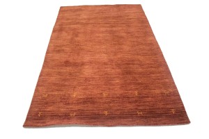 Solid Rusty Red 4X6 Oriental Modern Rug