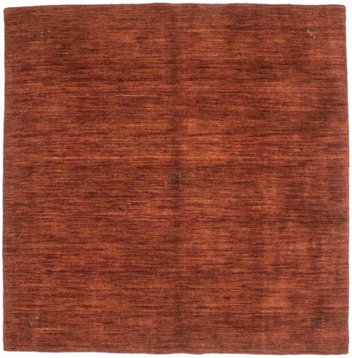 Solid Rusty Red 5X5 Oriental Modern Square Rug