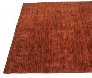Solid Rusty Red 5X5 Oriental Modern Square Rug