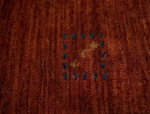 Solid Rusty Red 5X5 Oriental Modern Square Rug