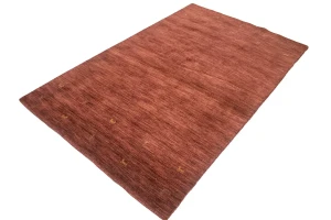 Solid Maroon Red 4X6 Oriental Modern Rug