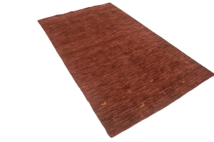 Solid Maroon Red 4X6 Oriental Modern Rug