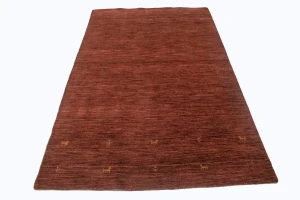 Solid Maroon Red 4X6 Oriental Modern Rug
