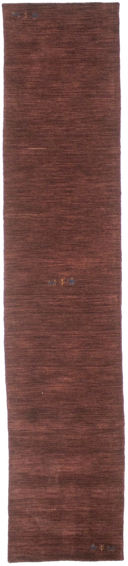 Solid Maroon Red 3X12 Oriental Modern Runner Rug