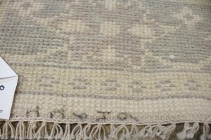 Cream Floral 4X10 Chobi Oushak Oriental Runner Rug