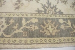 Cream Floral 4X10 Chobi Oushak Oriental Runner Rug