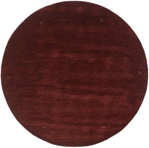 Solid Maroon Red 8X8 Oriental Modern Round Rug