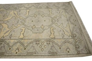 Beige Casual Floral 3X20 Oushak Chobi Oriental Runner Rug